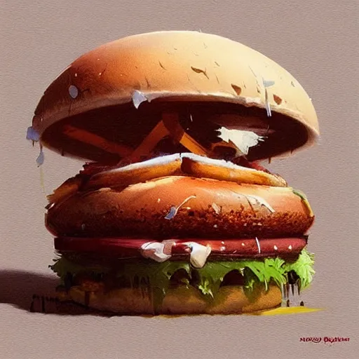 Image similar to 🍔, digital Art, artstation, Greg rutkowski, Trending artstation,