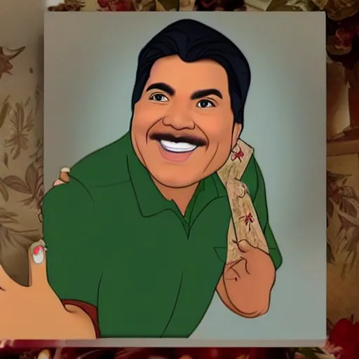 Image similar to george lopez as a disney princess