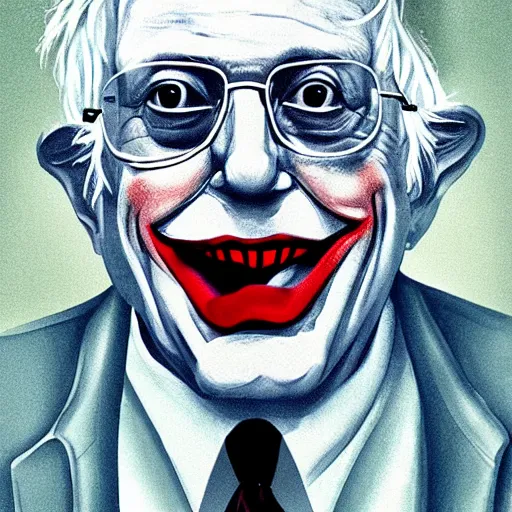 Image similar to Bernie Sanders as The Joker