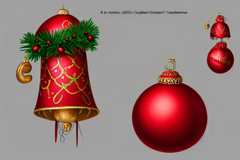 Image similar to a detailed concept art of a jingle bell, trending on artstation, digital art