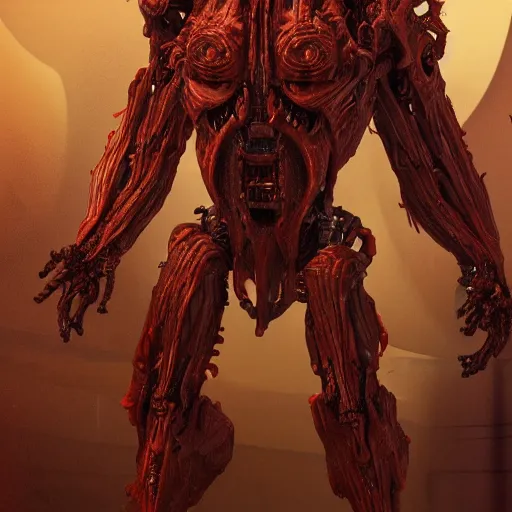 Prompt: fire flesh titan cyborg ultradetailed 8k cpncept art