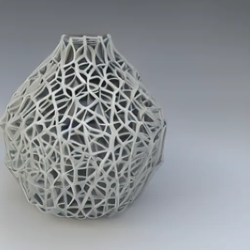 Image similar to 3d printed vase, Voronoi, parametric design