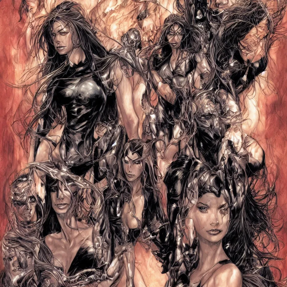 Image similar to a beautiful portrait of Witchblade, Travis Charest style