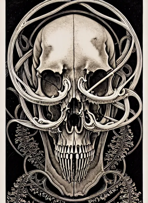 Image similar to art forms of nature by ernst haeckel, memento mori by arthur rackham, ornate antique porcelain beautiful skull mask, ultrasharp, photorealistic, hyperdetailed, octane render, polished, art nouveau, neo - gothic, gothic, intricate ornamental organic filigree, art nouveau botanicals, art forms of nature by ernst haeckel, horizontal symmetry, symbolist, visionary