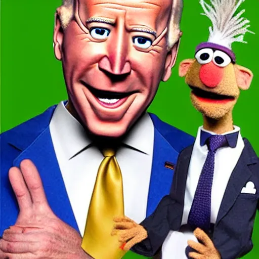 Prompt: joe biden as a muppet