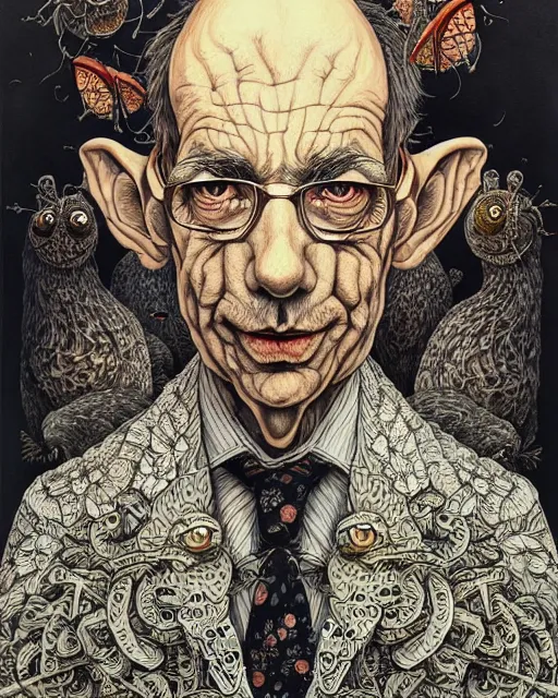 Image similar to portrait painted in jacek yerka style drawn by vania zouravliov and takato yamamoto, inspired by the office, intricate acrylic gouache painting, high detail, sharp high detail, artstation