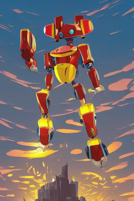 Image similar to metabots medabots medarotto medarot robot minimalist comics, behance hd by jesper ejsing, by rhads, makoto shinkai and lois van baarle, ilya kuvshinov, rossdraws global illumination ray tracing hdr radiating a glowing aura