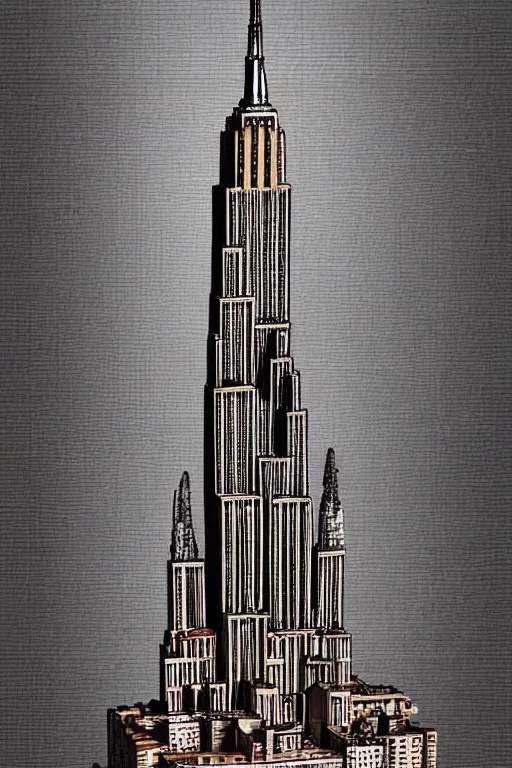 Image similar to The Empire state building in a parallel universe, in the style of La Sagrada Familia by Antoni Gaudi, CG Society