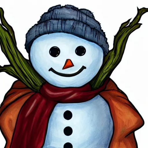 Image similar to groot as a snowman,