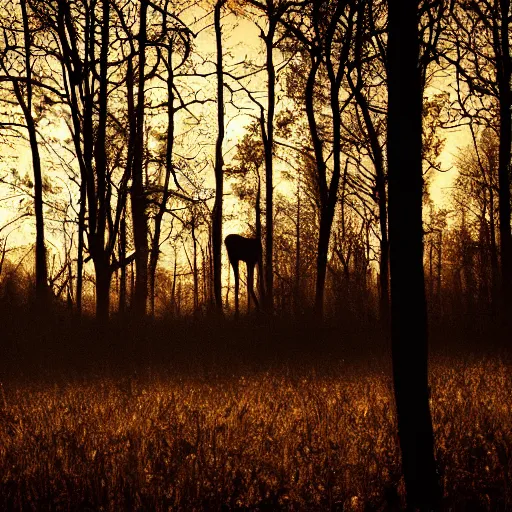 Image similar to a forest inside a deer silouette