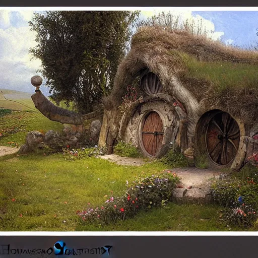 Image similar to Hobbiton painted by Ivan Kramskoi