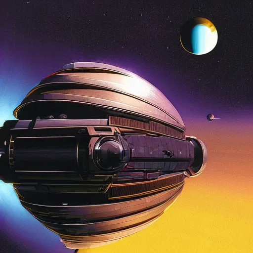 Image similar to Dyson Sphere, cinematic lighting, by Syd Mead, John Harris, Federico Pelat