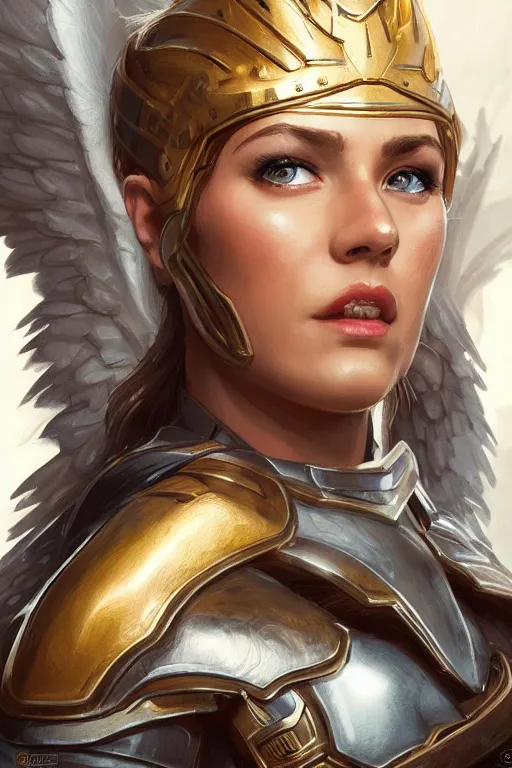 Image similar to amazon valkyrie athena, d & d, fantasy, portrait, highly detailed, headshot, digital painting, trending on artstation, concept art, sharp focus, illustration, art by artgerm and greg rutkowski and magali villeneuve