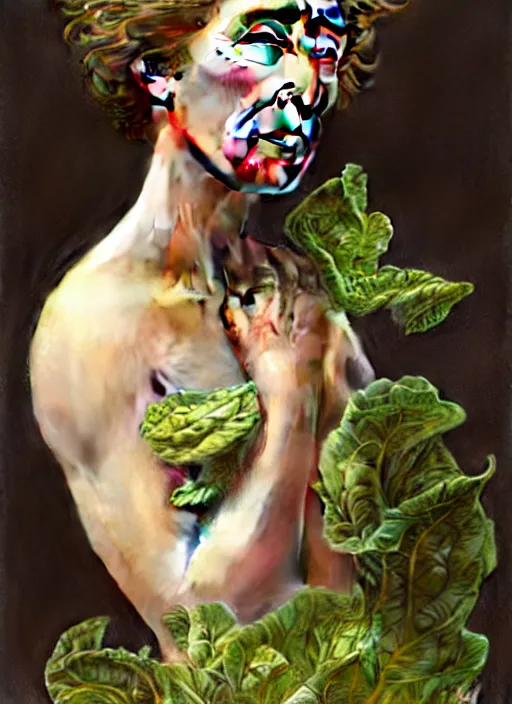 Image similar to emma thompson as an organic vegetable, diffuse lighting, fantasy, intricate, elegant, highly detailed, lifelike, photorealistic, digital painting, artstation, illustration, concept art, smooth, sharp focus, art by john collier and albert aublet and krenz cushart and artem demura and alphonse mucha