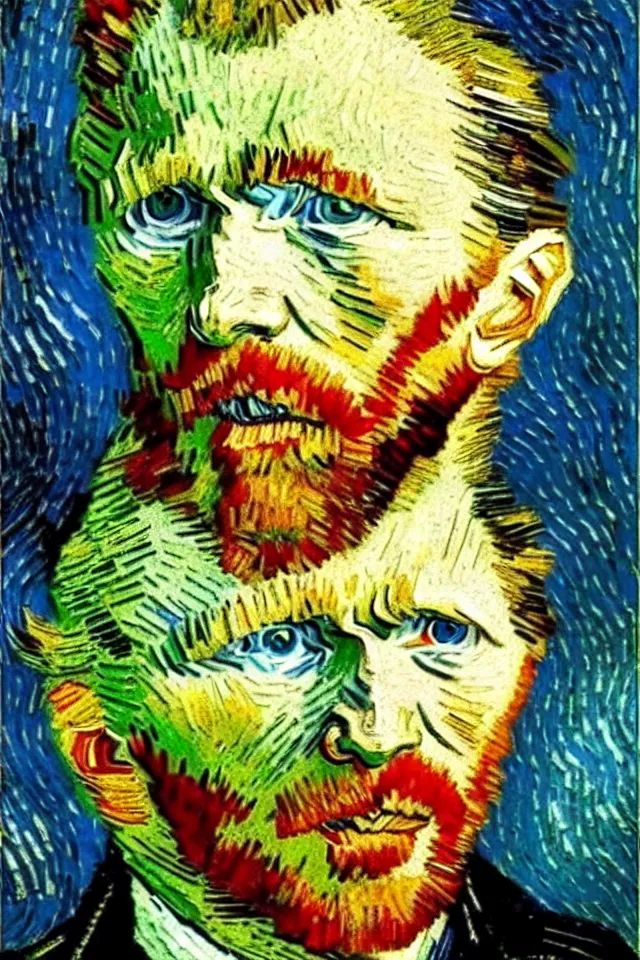 Prompt: winking self - portrait of van gogh, wink and smile, happy vincent