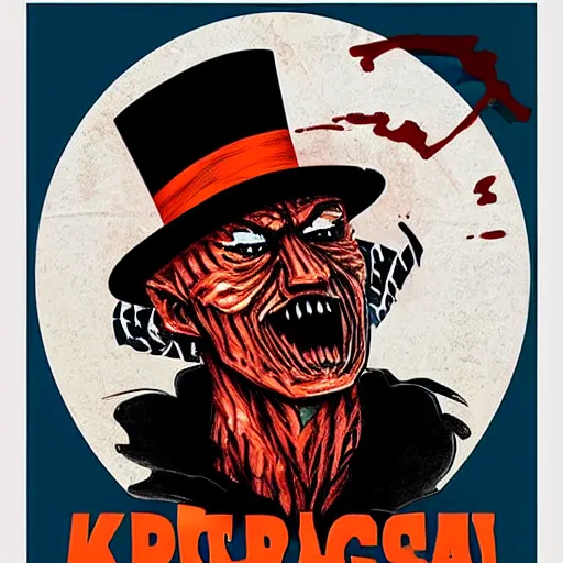 Image similar to Freddy Krueger Russian propaganda poster