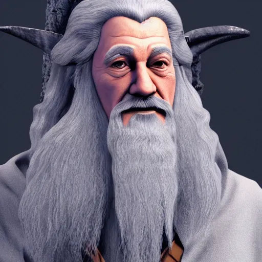 Image similar to a 3 d render of gandalf with playstation 1 graphics