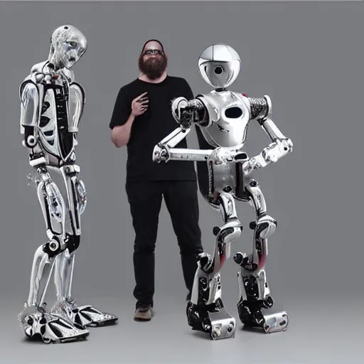 Image similar to humanoid robot metal band