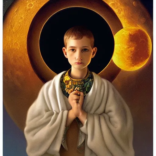 Prompt: 🌝 👦🏽 by james c. christensen