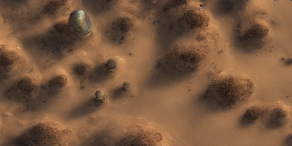 Prompt: Alien life forms, photo realistic, UHD, desert landscape