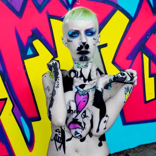 Prompt: die antwoord zef design graffiti freaky