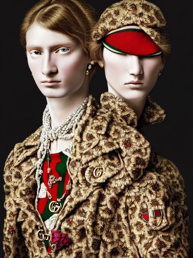 Image similar to gucci portrait, very beautiful, highly detailed, intricate, photography