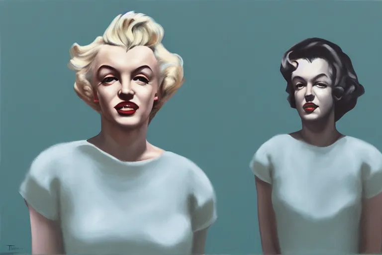 Prompt: portrait of merlyn monroe artwork by tim eitel