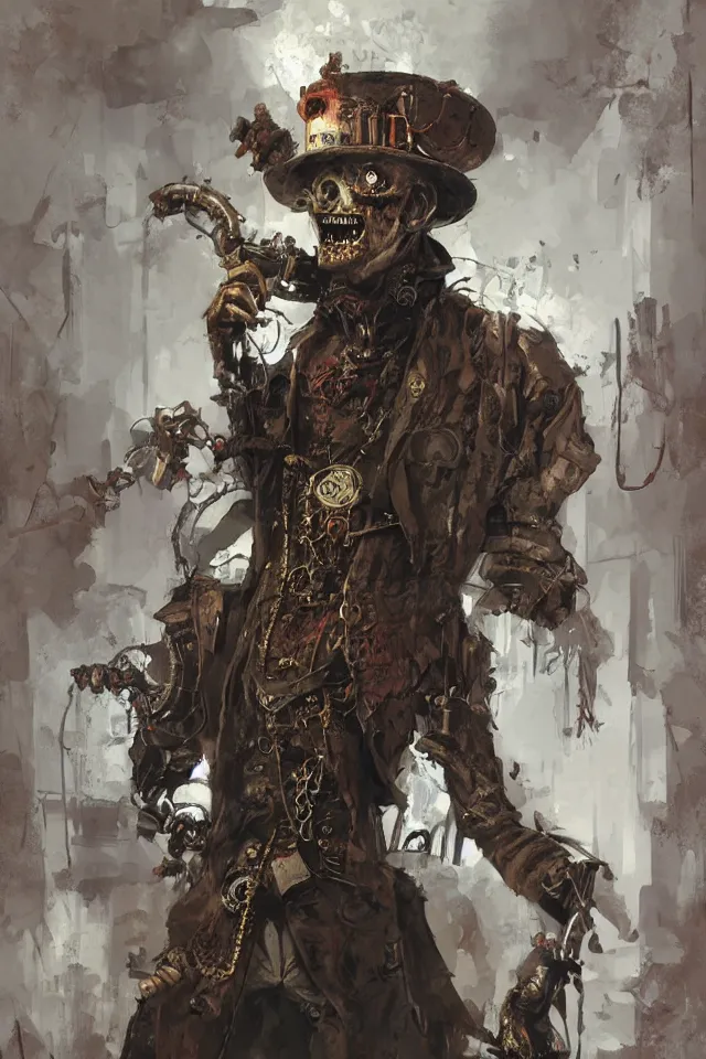 Image similar to steampunk zombie by craig mullins