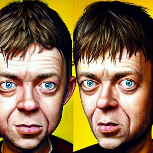 Prompt: Caricature portraits done of Damon Albarn, realistic, hyperrealistic, very realistic, highly detailed, very detailed, extremely detailed, detailed, oil painting, digital art, trending on artstation