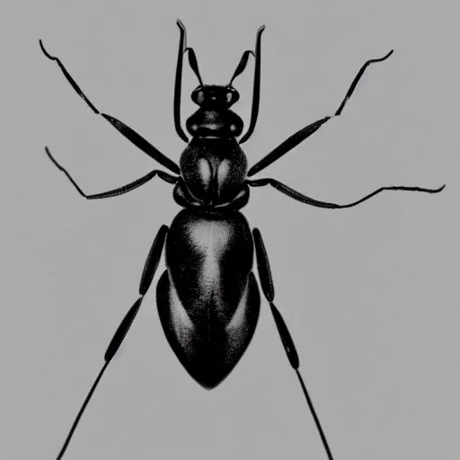 Image similar to soldier ant, black and white, botanical illustration