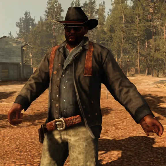 Image similar to screenshot of big smoke in red dead redemption