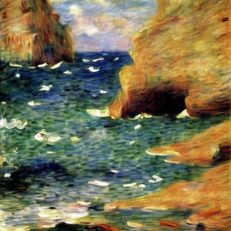 Image similar to a master painting of sea caves, sharp focus, very detaied, by berthe morisot
