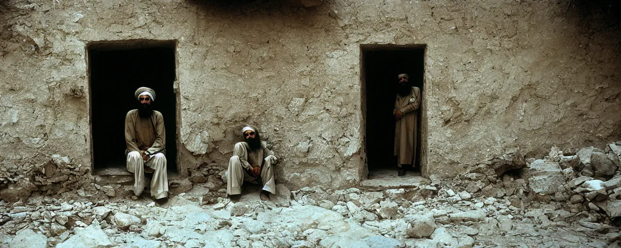 Image similar to osama bin laden's final hideout in abbottabad, pakistan, national geographic, canon 5 0 mm, cinematic lighting, photography, retro, film, kodachrome