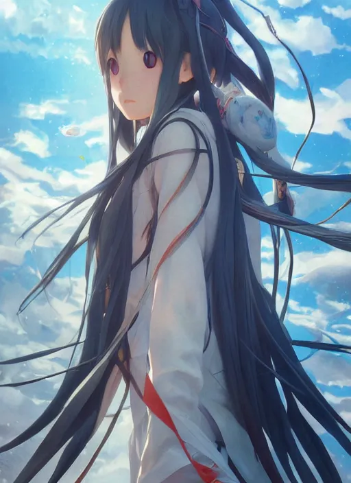 Image similar to breathtaking detailed painting of yuuki asuna, perspective from below, Atari game cover art by Hsiao-Ron Cheng, James jean, Miho Hirano, Hayao Miyazaki, extremely moody lighting, hyperrealistic, octane render, RPG portrait, ambient light, dynamic lighting