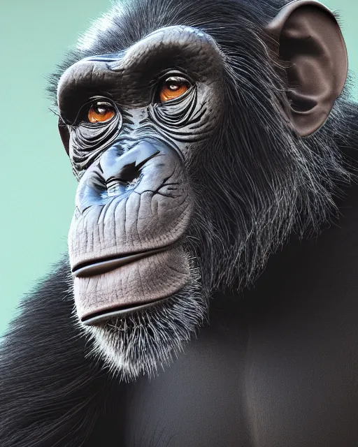 Image similar to very detailed high resolution illustration of a mystical chimpanzee, 3 d, 8 k, extremely detailed, artstation, award winning