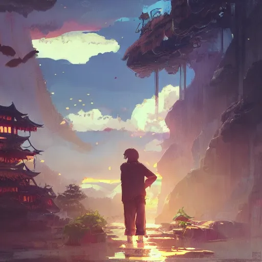 Prompt: carpenter ape in his workshop, landscape illustration concept art anime key visual trending pixiv fanbox by wlop and greg rutkowski and makoto shinkai and studio ghibli and kyoto animation