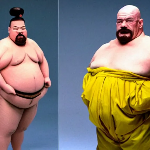Prompt: walter white as a sumo fighter