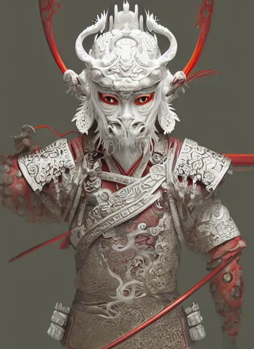 Prompt: subsurface scattering, white, koi, samurai deity with filigree koi armor, octane render, by jesper ejsing, james jean, justin gerard, tomasz alen kopera, cgsociety and fenghua zhong, highly detailed, rim light, cinematic lighting, art, very coherent, cinematic, hyper realism, high detail, 8 k