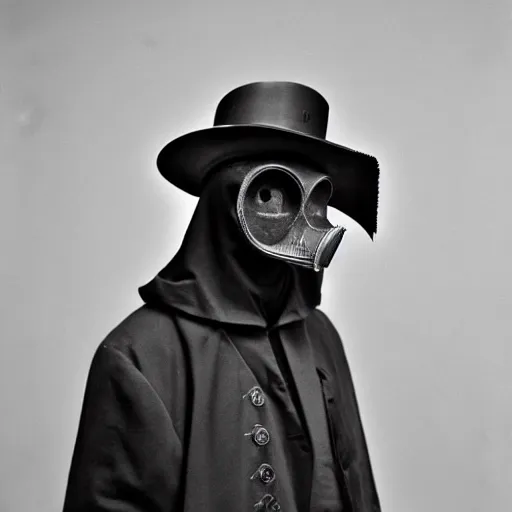 Prompt: by diane arbus, dslr photo portrait still of victorian plague doctor, 8 5 mm, f 1. 8