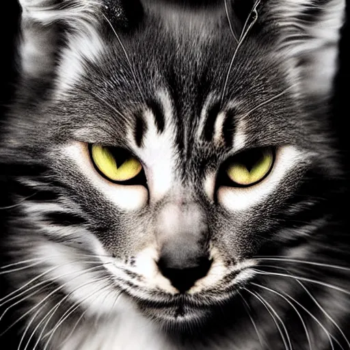 Image similar to a feline wolf - cat - hybrid, animal photography