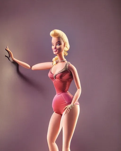 Prompt: Beautiful full body portrait of barbie margot robbie wearing a camisole by alberto Vargas, arney freytag, artstation, fashion photoshoot, Suze Randall, urban jungle, fashion pose, octane, 4k