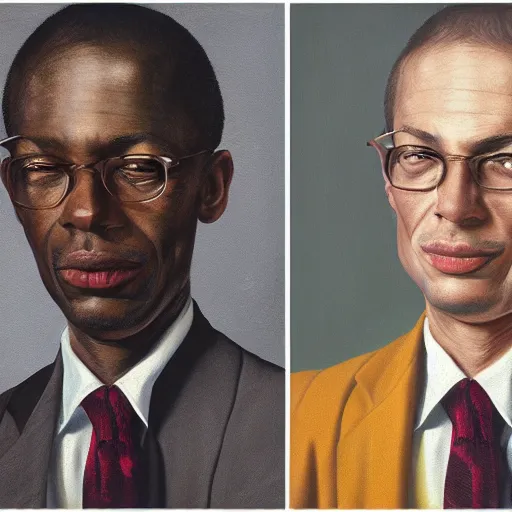 Prompt: francis herman steele corporate portrait, professional profile photo, hyperreal photo portrait by jonathan yeo, by kehinde wiley, by craig wiley, by david dawson, professional studio lighting, detailed realistic facial features