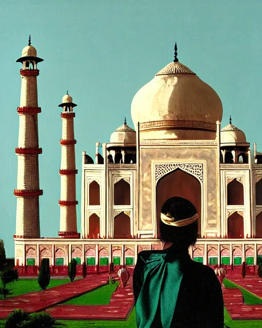 Prompt: tuesday weld visits the taj mahal by rudolph belarski