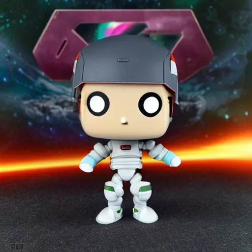 Prompt: pop figurine of a futuristic space corp warrior in a power stance, art station trends , digital art.