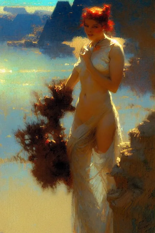 Prompt: Angle, painting by Gaston Bussiere, Craig Mullins