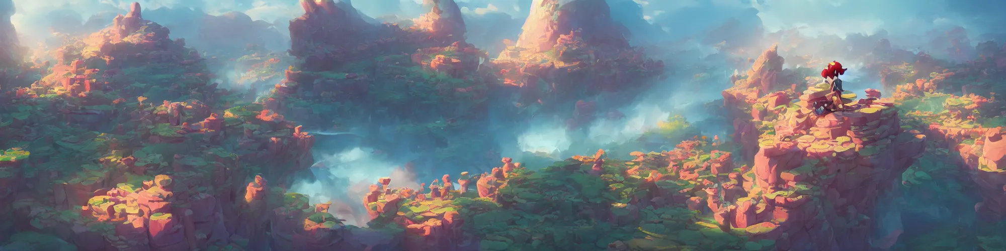 Image similar to 3 6 0 panoramic dynamics matte painting acrylic blur oil wonderland yoshi kurbi dofus, hight contrast,, behance hd by jesper ejsing, by rhads, makoto shinkai and lois van baarle, ilya kuvshinov, rossdraws global illumination