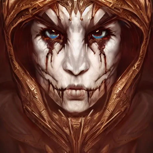 Prompt: a haunting ghast warrior, photo, professionally retouched, dramatic lighting, wearing bone armor, illuminated by moonlight, realistic, scared face, demonic, predator eyes, wide angle, sharp focus on eyes, 8 k high definition, insanely detailed, intricate, elegant, art by artgerm and wlop
