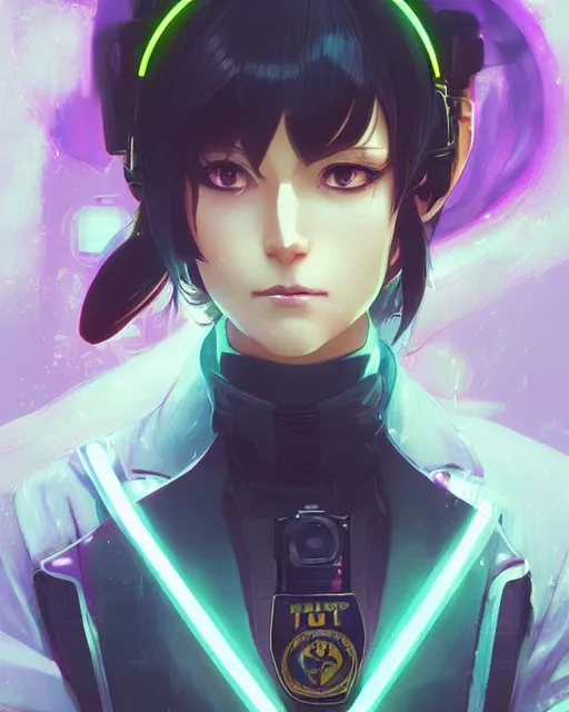 Prompt: anime key visual of a cat lady police officer, neon, cyberpunk, futuristic, stunning, highly detailed, digital painting, artstation, smooth, soft focus, illustration, art by artgerm and greg rutkowski and alphonse mucha