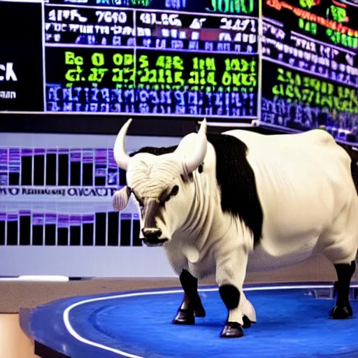 Prompt: stock market bulls fighting stock market bears