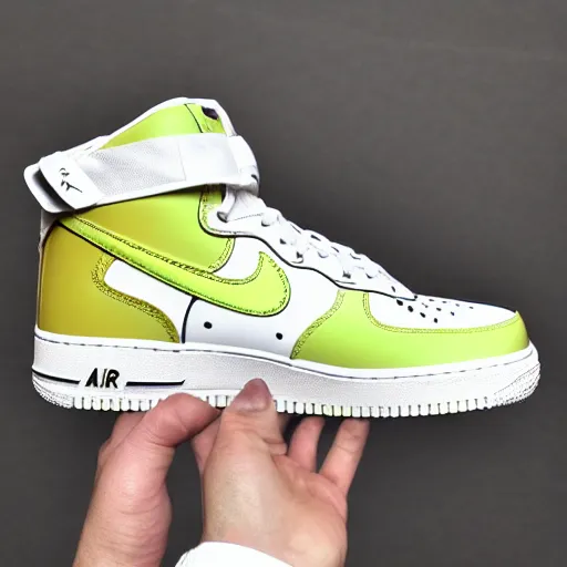 Prompt: nike air force 1 custom paint by christopher shy